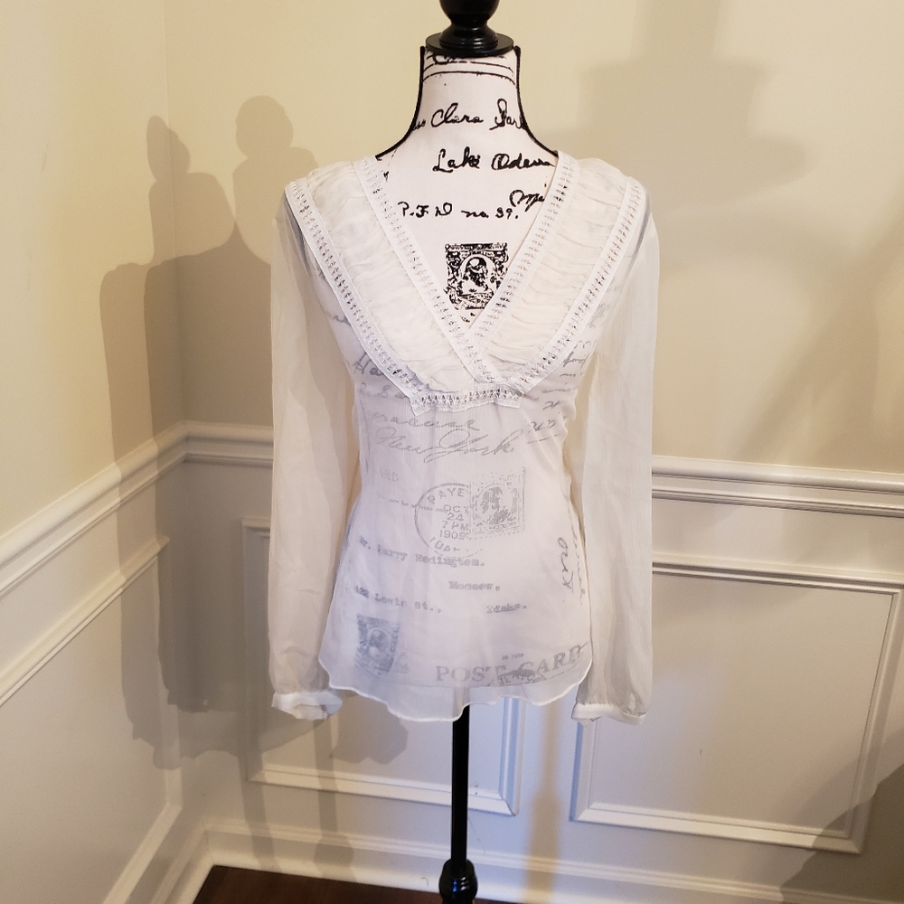Sheer Cream/ Ivory Blouse